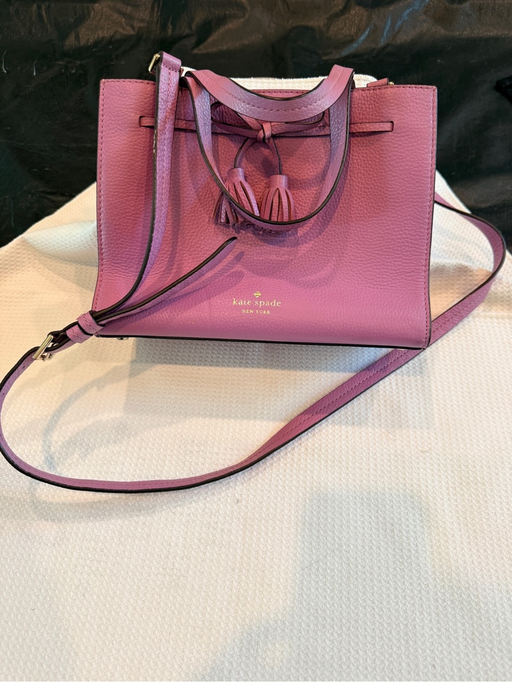 kate spade Lavender Hayes small Leather Tassel Satchel Shoulder Bag
